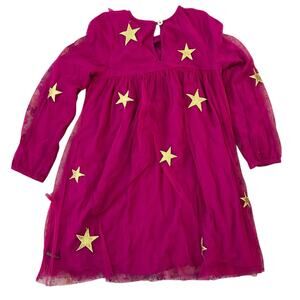 Matilda Jane Twinkling Stars A-Line Dress Magenta Pink Gold Tulle Girls Size 12